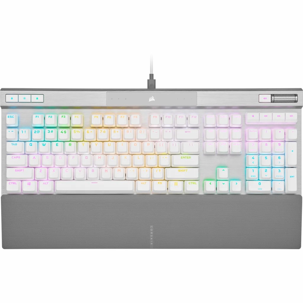Corsair K70 PRO RGB Optical-Mechanical Gaming Keyboard | Corsair OPX switches | White